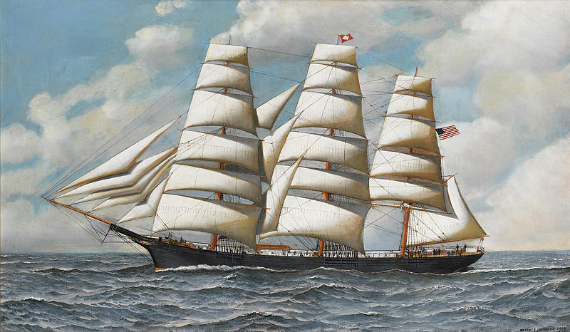 Antonio_Jacobsen_-_The_clipper_Young_America_under_full_sail_(1909)