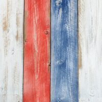 Vertical stressed boards painted in USA national colors
